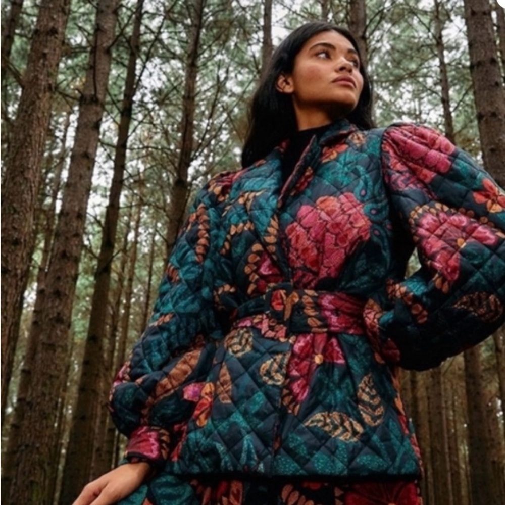 FARM Rio Multicolor Floral Puffer Jacket